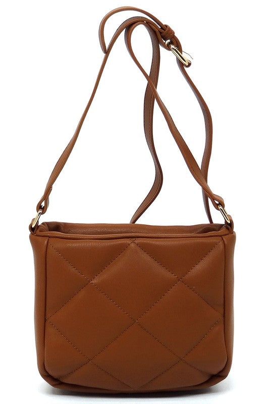 Women's Faux Leather Quilted Puffy Crossbody Bag | Zarnesh