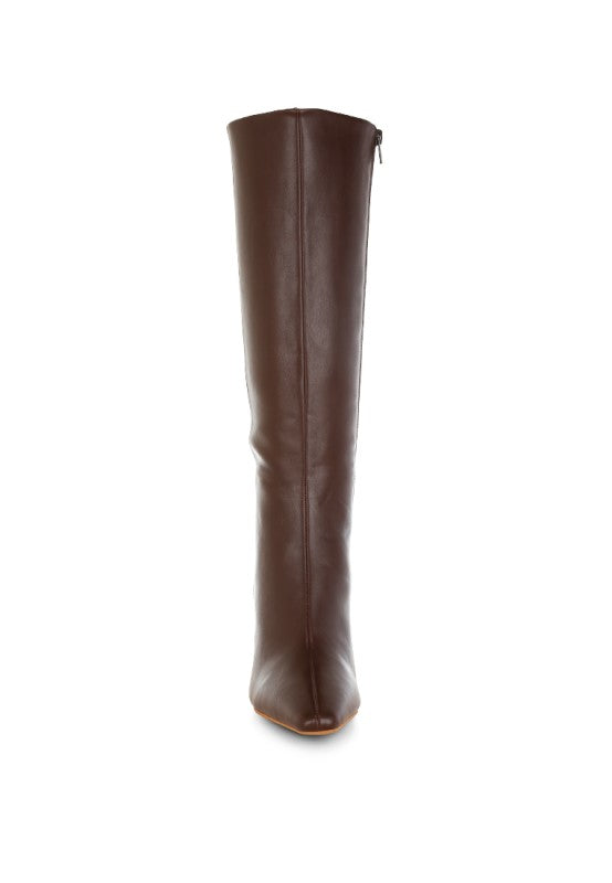Women's Faux Leather Calf Boots | Zarnesh