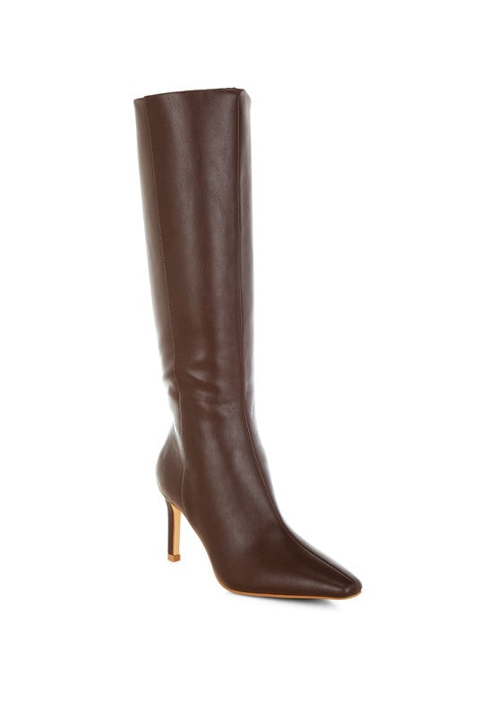 Women's Faux Leather Calf Boots | Zarnesh