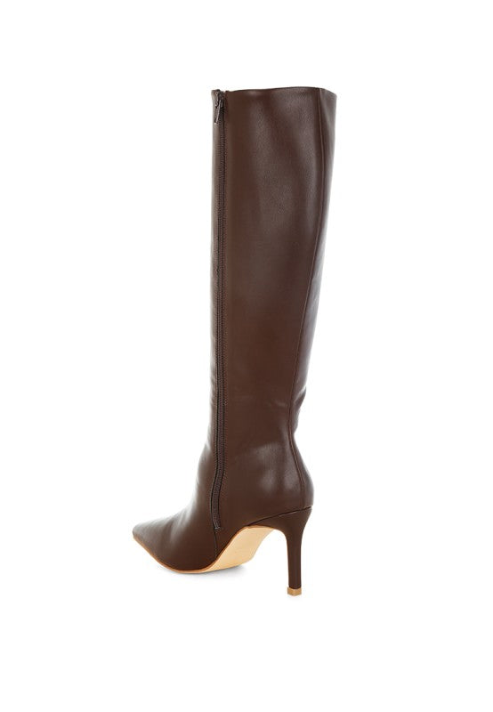 Women's Faux Leather Calf Boots | Zarnesh