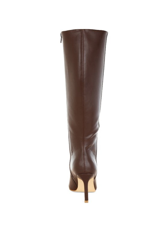 Women's Faux Leather Calf Boots | Zarnesh