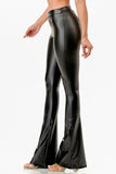 Women’s Faux Leather High-Waisted Flare-Leg Pants | Zarnesh