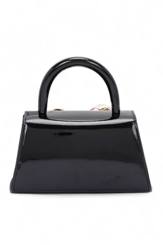 Women's Faux Leather Metal Bow Top Handle Bag | Zarnesh