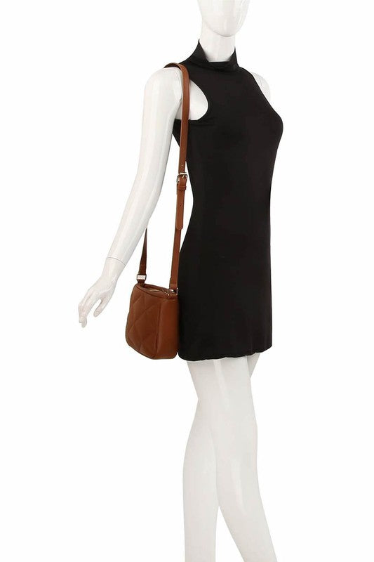 Women's Faux Leather Quilted Puffy Crossbody Bag | Zarnesh