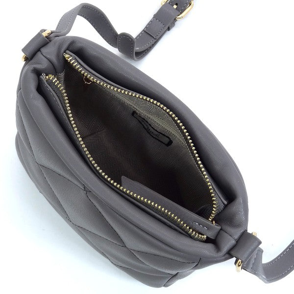 Women's Faux Leather Quilted Puffy Crossbody Bag | Zarnesh
