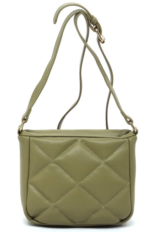 Women's Faux Leather Quilted Puffy Crossbody Bag | Zarnesh