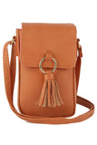 Women’s Faux Leather Tassel Ring Flap Tassel Crossbody | Zarnesh