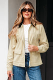 Women’s Faux Leather Textured Collared Zip Up Jacket | Zarnesh