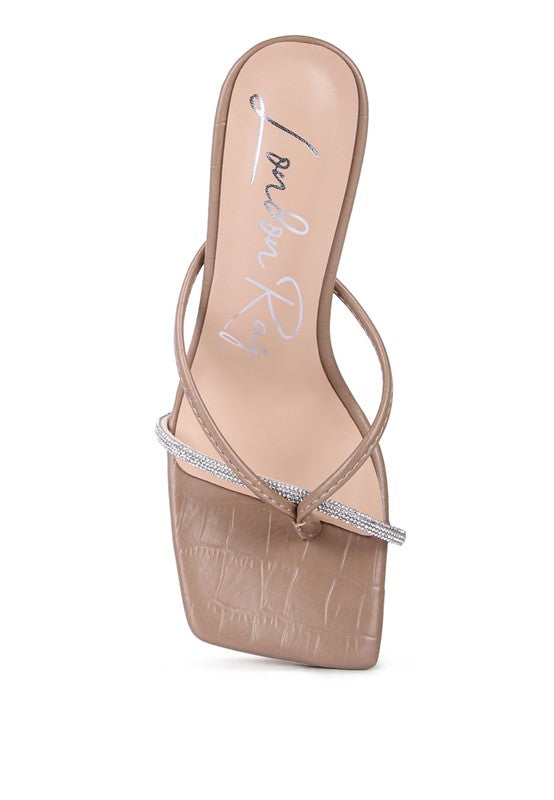 Women's Fetish Croc Rhinestone Slider Sandals | Zarnesh