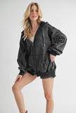 Women’s Fiori Zip-Up Hoodie with Pockets Jacket | Zarnesh