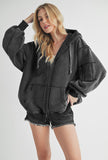 Women’s Fiori Zip-Up Hoodie with Pockets Jacket | Zarnesh