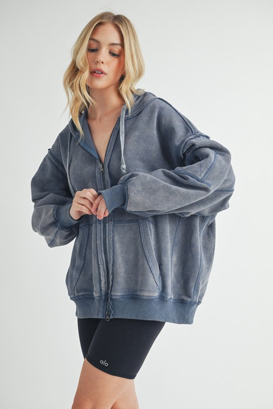 Women’s Fiori Zip-Up Hoodie with Pockets Jacket | Zarnesh