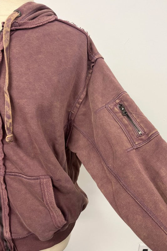 Women’s Fiori Zip-Up Hoodie with Pockets Jacket | Zarnesh