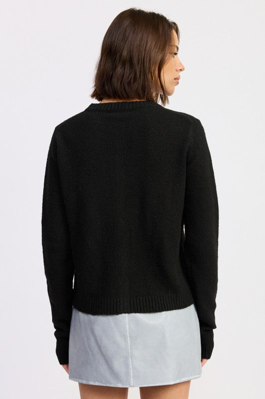 Women’s Fitted Button-Up Cardigan Ruffled Collar Sweater | Zarnesh