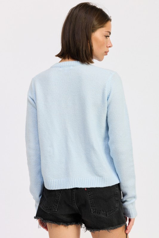 Women’s Fitted Button-Up Cardigan Ruffled Collar Sweater | Zarnesh