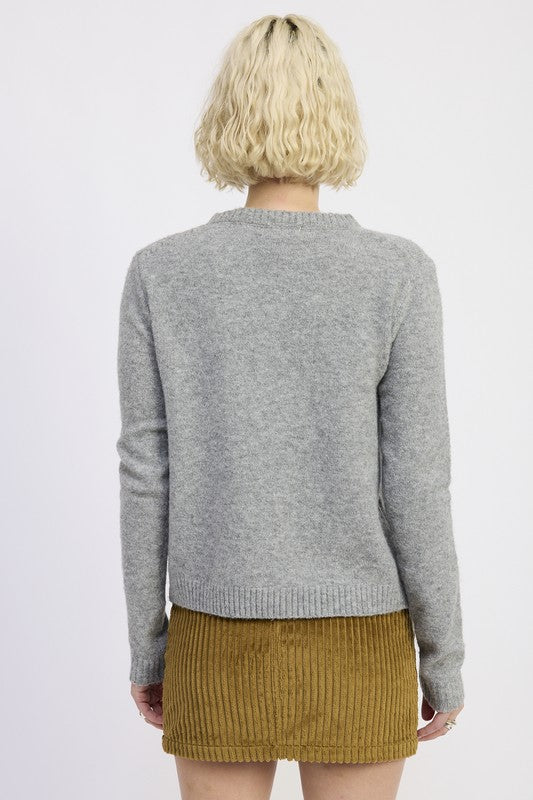 Women’s Fitted Button-Up Cardigan Ruffled Collar Sweater | Zarnesh