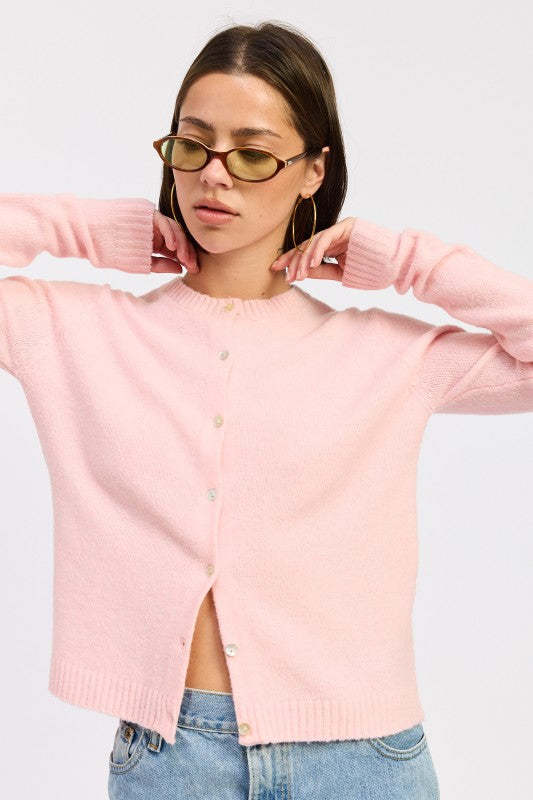 Women’s Fitted Button-Up Cardigan Ruffled Collar Sweater | Zarnesh