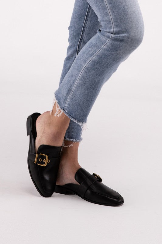 Women's Chantal-S Buckle Backless Slides Loafer Shoes | Zarnesh