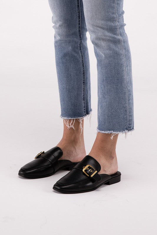 Women's Chantal-S Buckle Backless Slides Loafer Shoes | Zarnesh
