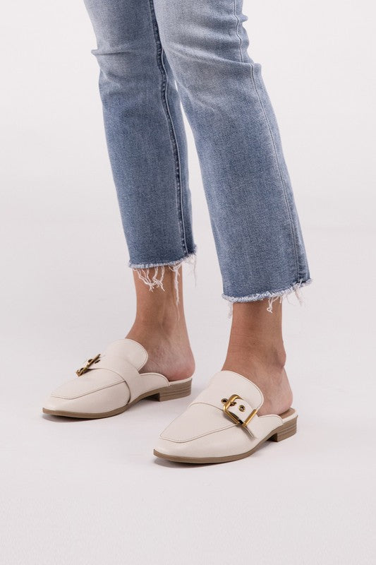 Women's Chantal-S Buckle Backless Slides Loafer Shoes | Zarnesh