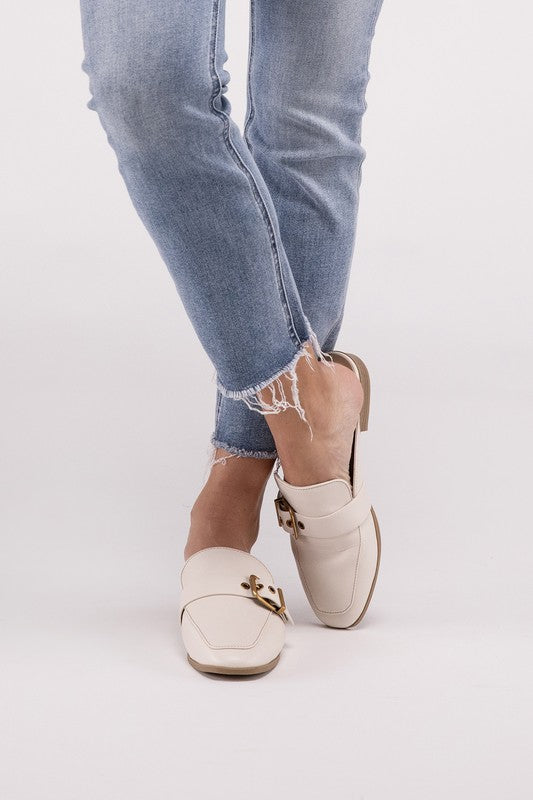 Women's Chantal-S Buckle Backless Slides Loafer Shoes | Zarnesh