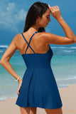 Women’s Flattering Crossed Straps One-Piece Swim Dress | Zarnesh