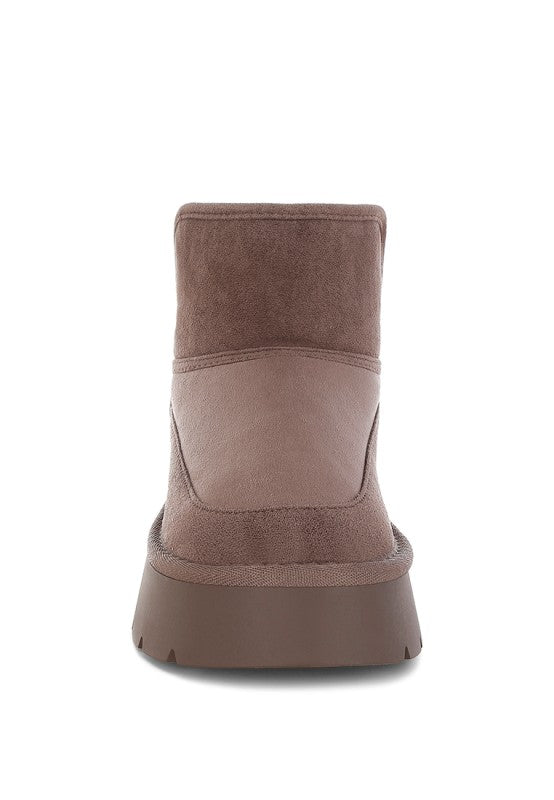 Women's Fleece-Lined Suede Chunky Platform Ankle Boots | Zarnesh