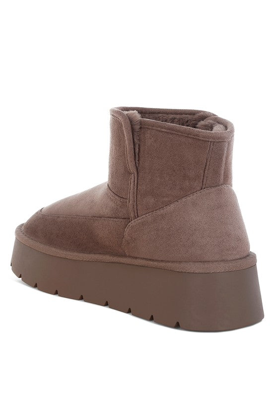 Women's Fleece-Lined Suede Chunky Platform Ankle Boots | Zarnesh