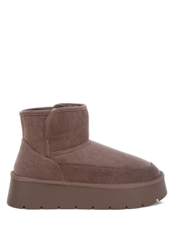 Women's Fleece-Lined Suede Chunky Platform Ankle Boots | Zarnesh