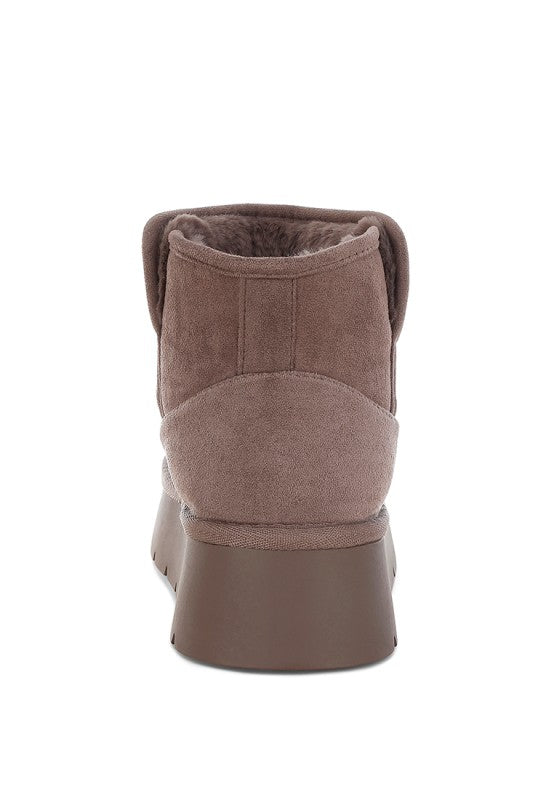 Women's Fleece-Lined Suede Chunky Platform Ankle Boots | Zarnesh
