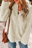 Women’s Fleece Zip Up Drawstring Hooded Pocketed Jacket | Zarnesh