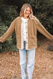 Women’s Fleece Sherpa Patchwork Corduroy Button-Up Jacket | Zarnesh