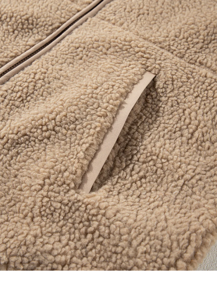 Women’s Fleece Zip Up Drawstring Hooded Pocketed Jacket | Zarnesh