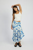 Women’s Floral Asymmetrical Mermaid Ruffle Hem Skirt | Zarnesh