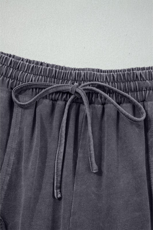 Women’s Floral Patch Flower Mineral Wide-Legged Knit Pants | Zarnesh