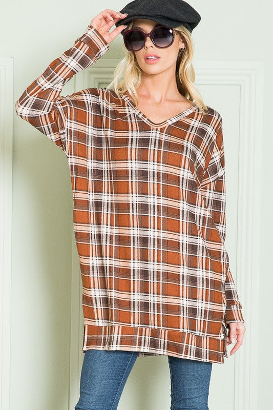 Women’s Floral Print V-Neck Sweater Tunic | Zarnesh