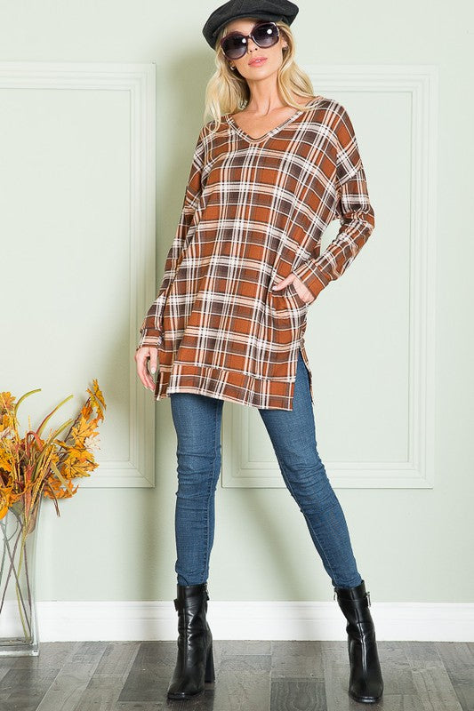 Women’s Floral Print V-Neck Sweater Tunic | Zarnesh