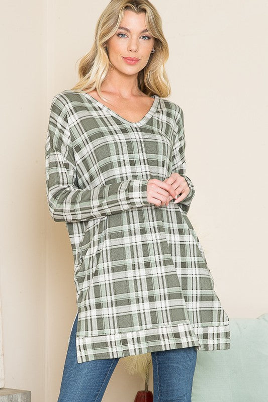 Women’s Floral Print V-Neck Sweater Tunic | Zarnesh