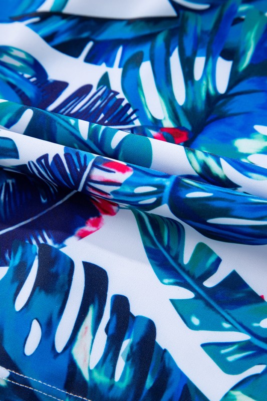 Women’s Floral Tropical Leaf Padded V-Neck Tankini Top | Zarnesh