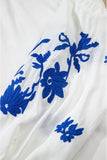 Women’s Floral V-Neck Embroidered Drawstring Blouse | Zarnesh