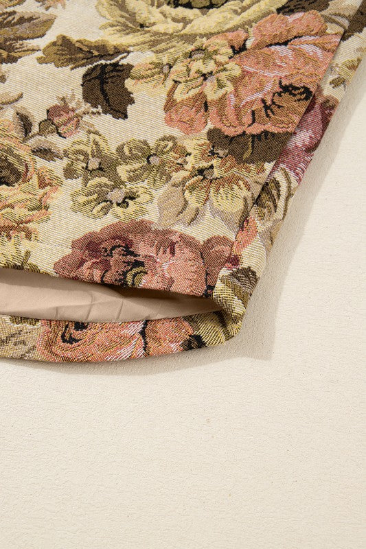 Women’s Floral Waffle Patchwork Chest Pocket Knit Buttoned jacket | Zarnesh