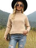 Women’s Frenchy Slight Stretch Mock Neck Drop Shoulder Sweater| Zarnesh