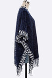 Women's Fringe Cozy Knitted Cardigan Kimono Wrap | Zarnesh