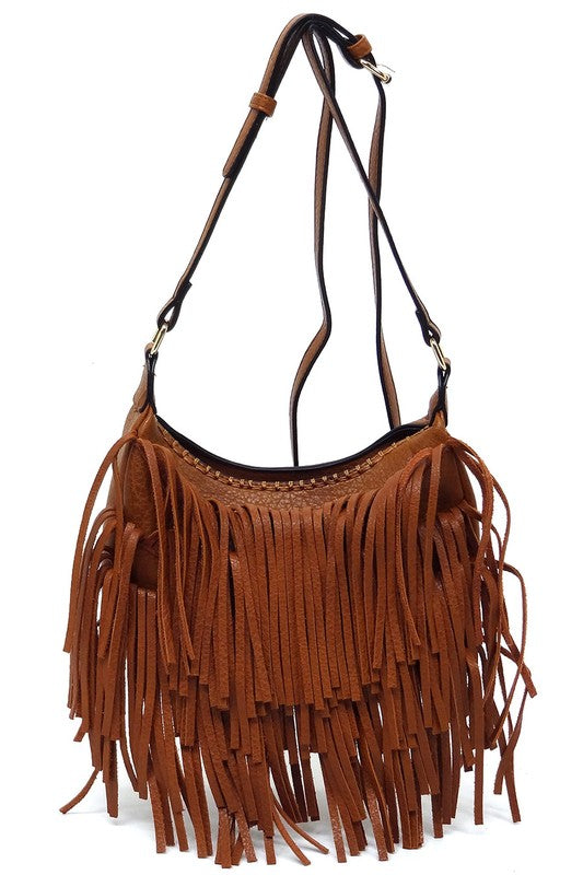 Women's Fringe Hobo Crossbody Bag | Zarnesh