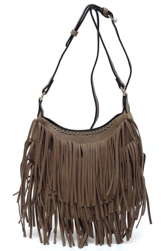 Women's Fringe Hobo Crossbody Bag | Zarnesh