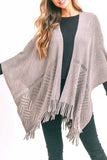 Women's Fringe Knitted Ruana Wrap Poncho | Zarnesh