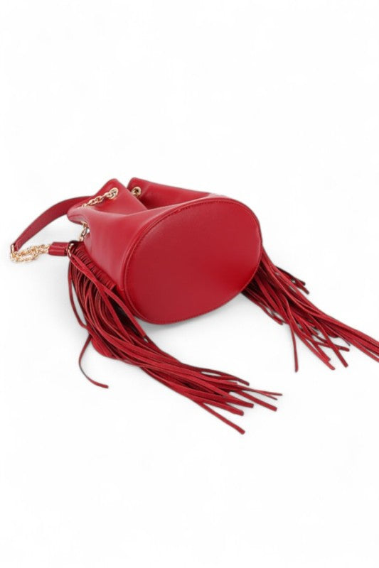 Women's Fringed Accent Boho Bucket Bag | Zarnesh