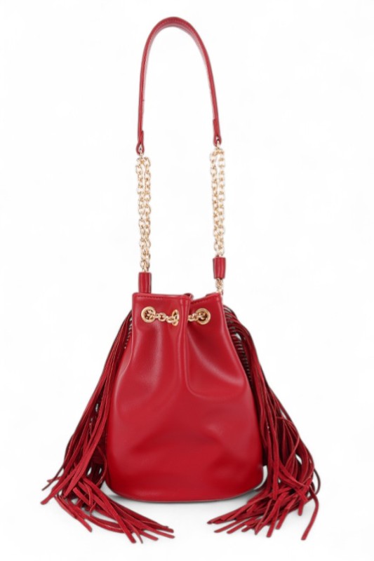 Women's Fringed Accent Boho Bucket Bag | Zarnesh