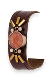 Women's  Genuine Druzy Leather Cuff |  Zarnesh