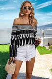 Women’s Geo Graphic Off Shoulder Butterfly Sleeve Blouse | Zarnesh